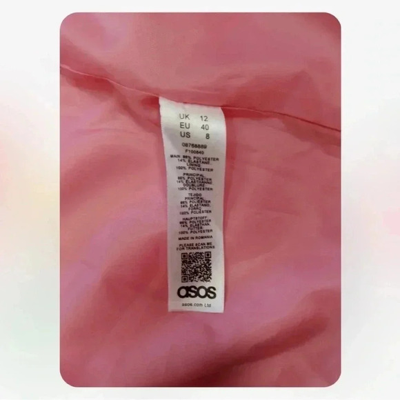 💥HOST PICK💥ASOS Pink Lined Sleeveless Blazer Size 8 - Picture 7 of 7